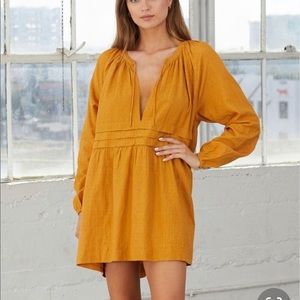 Cleobella Maya Mini Dress in Mustard Sz Large